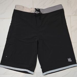 Men's Black and Gray Board Shorts